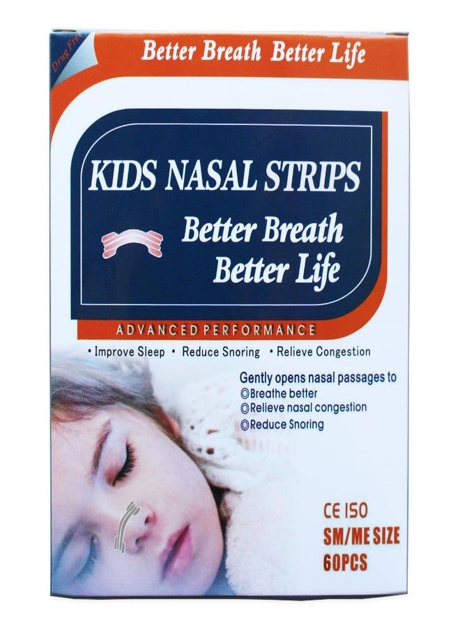 JERN 60 Count Natural Kids Nasal Strips - Better Breath Drug-Free Relief for Congestion, Allergies, Colds, Flu, Sinus, Snoring, Deviated Septum - Athletic Performance Nose Strips - Ages 5+ - Image 1